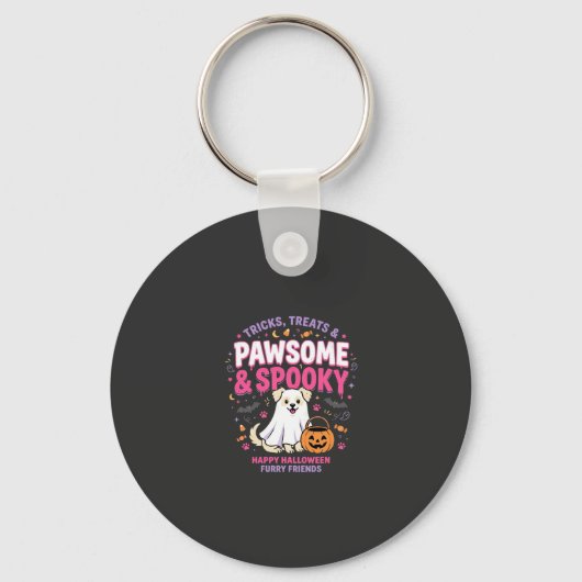 Porte-clés Équipe de fantômes de chien d'Halloween (2) (Recto)