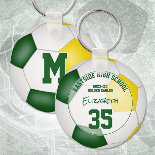 Porte-clés équipe de football en or vert cadeaux filles garço