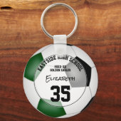 Porte-clés équipe de football noir vert filles garçons cadeau (Recto)