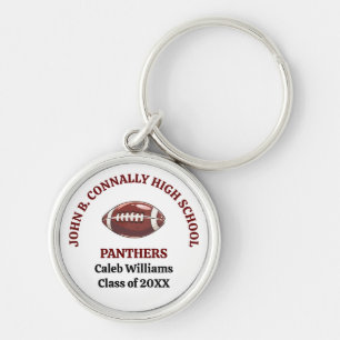 Porte-clés Équipe de football personnalisée du lycée Maroon