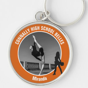 Porte-clés Équipe de forage orange Photo Danseuse de lycée