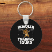 Porte-clés Équipe de formation de renne Équipe de cerfs Noël (Recto)