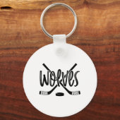 Porte-clés Équipe de hockey des loups Mascotte école Esprit J (Recto)