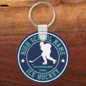 Porte-clés Équipe de hockey sur glace du secondaire Couleur p (Recto)