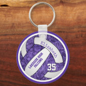 Porte-clés équipe de l'école blanche violette couleurs filles (Verso)