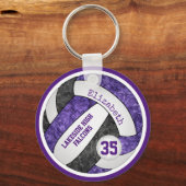 Porte-clés équipe de l'école noire violette couleurs filles v (Recto)