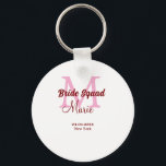 Porte-clés Équipe de mariée ajouter nom monogramme demoiselle<br><div class="desc">beau design</div>
