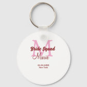 Porte-clés Equipe de mariée ajouter nom monogramme demoiselle (Recto)