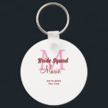 Porte-clés Équipe de mariée ajoutez nom monogramme demoiselle<br><div class="desc">beau design</div>