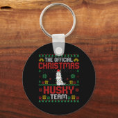 Porte-clés Équipe de Noël Husky - Husky portant le chapeau de (Recto)