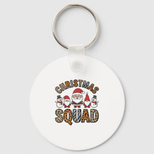 Porte-clés Équipe de Noël Santa Bonhomme de neige Imprimé Léo
