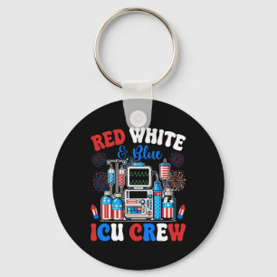 Porte-clés Équipe de réanimation Rouge Blanc Bleu Feux d'arti