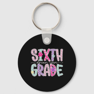 Porte-clés Équipe de rêve de sixième année féminine Floral Pr