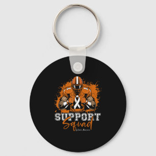 Porte-clés Équipe de soutien Football Orange Ribbon Leukemia