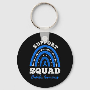 Porte-clés Équipe de soutien Ruban bleu T1d Type 1 Diabète Aw