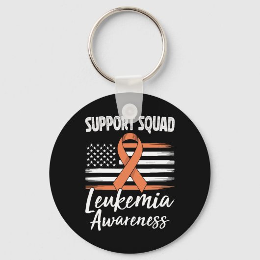 Porte-clés Équipe de soutien Ruban orange de sensibilisation (Recto)