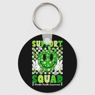 Porte-clés Équipe de soutien Ruban vert de sensibilisation à