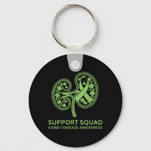 Porte-clés Équipe de soutien Ruban vert Maladie rénale