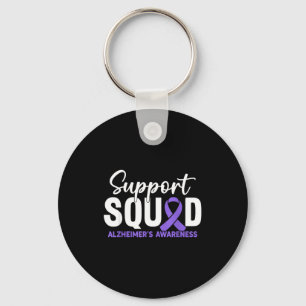 Porte-clés Équipe de soutien ruban violet sensibilisation alz