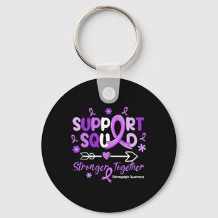 Porte-clés Équipe de soutien super Purple Ribbon Fibromyalgia