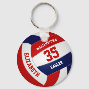 Porte-clés équipe de sports bleu rouge couleurs volley-ball