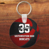 Porte-clés équipe de sports noir rouge couleurs cadeaux baske (Recto)