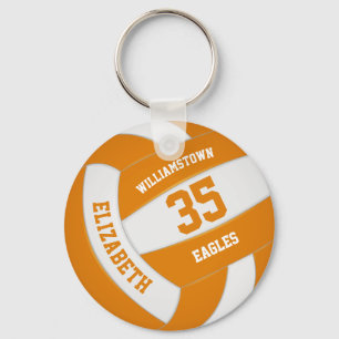 Porte-clés équipe de sports orange couleurs volley-ball