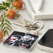 Porte-clés Équipe de suicide | Graffiti peint Joker & Harley (Devant Droit)