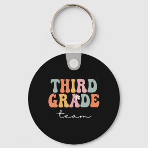 Porte-clés Équipe de troisième année Rétro Groovy Vintage Pre