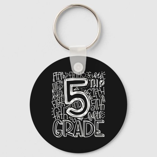 Porte-clés Équipe de typographie de 5e année Enseignant de ci (Recto)