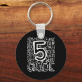 Porte-clés Équipe de typographie de 5e année Enseignant de ci (Recto)