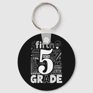 Porte-clés Équipe de typographie de 5e année Professeur de ci