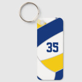 Porte-clés équipe de volley-ball cadeaux sportifs bleu or (Recto)