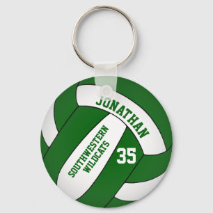 Porte-clés équipe de volley-ball des garçons blancs verts