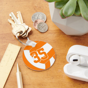 Porte-clés équipe de volley-ball orange couleurs maillot pers