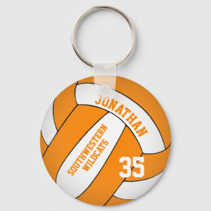 Porte-clés équipe de volley-ball orange et blanc couleurs gar