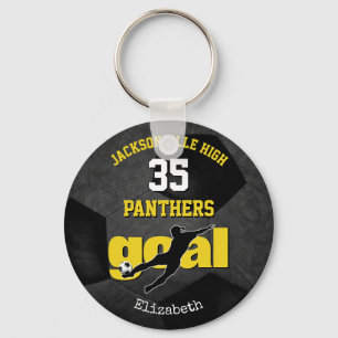 Porte-clés équipe d'école d'or noir cadeaux filles soccer