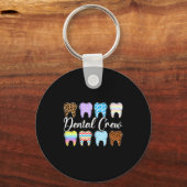 Porte-clés Équipe dentaire Leopard Teeth Joyeuses Pâques (Recto)