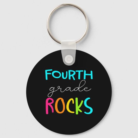 Porte-clés Équipe des Rocks de 4e année Enseignant de 4e anné (Recto)
