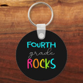 Porte-clés Équipe des Rocks de 4e année Enseignant de 4e anné (Recto)