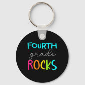 Porte-clés Équipe des Rocks de 4e année Enseignant de 4e anné (Verso)
