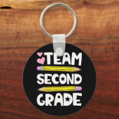 Porte-clés Équipe Deuxième Année Amusement 2E Retour À L'Écol (Recto)