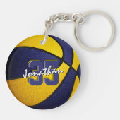 Porte-clés équipe d'or bleu couleurs garçons filles basket (Dos)