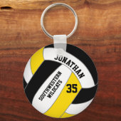 Porte-clés équipe d'or noir nom garçons volley-ball (Recto)