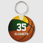 Porte-clés équipe d'or vert couleurs basketball fête (Recto)