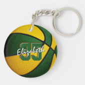 Porte-clés équipe d'or vert couleurs filles garçons basket (Dos)