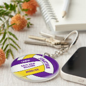 Porte-clés équipe d'or violet couleurs sur mesure garçons vol (Devant droit)