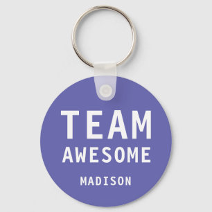 Porte-clés Équipe drôle Nom personnalisé Awesome Violet