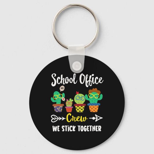 Porte-clés Équipe du bureau de l'école Nous restons ensemble  (Recto)