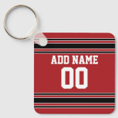 Porte-clés Équipe Jersey avec nom et numéro personnalisés (Recto)